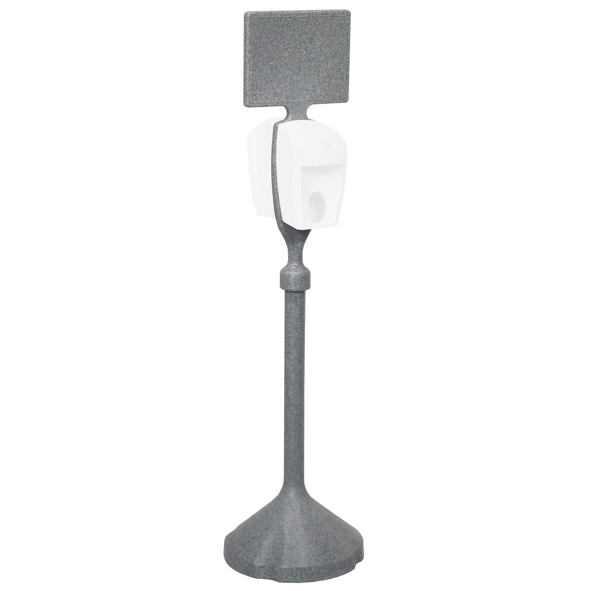 MSN01-1000, Sanitizer Dispenser Stand by PolyJohn – 58"L x 15"W x 58"H, Plastic, Pewter Gray, Model MSN1-1000GG