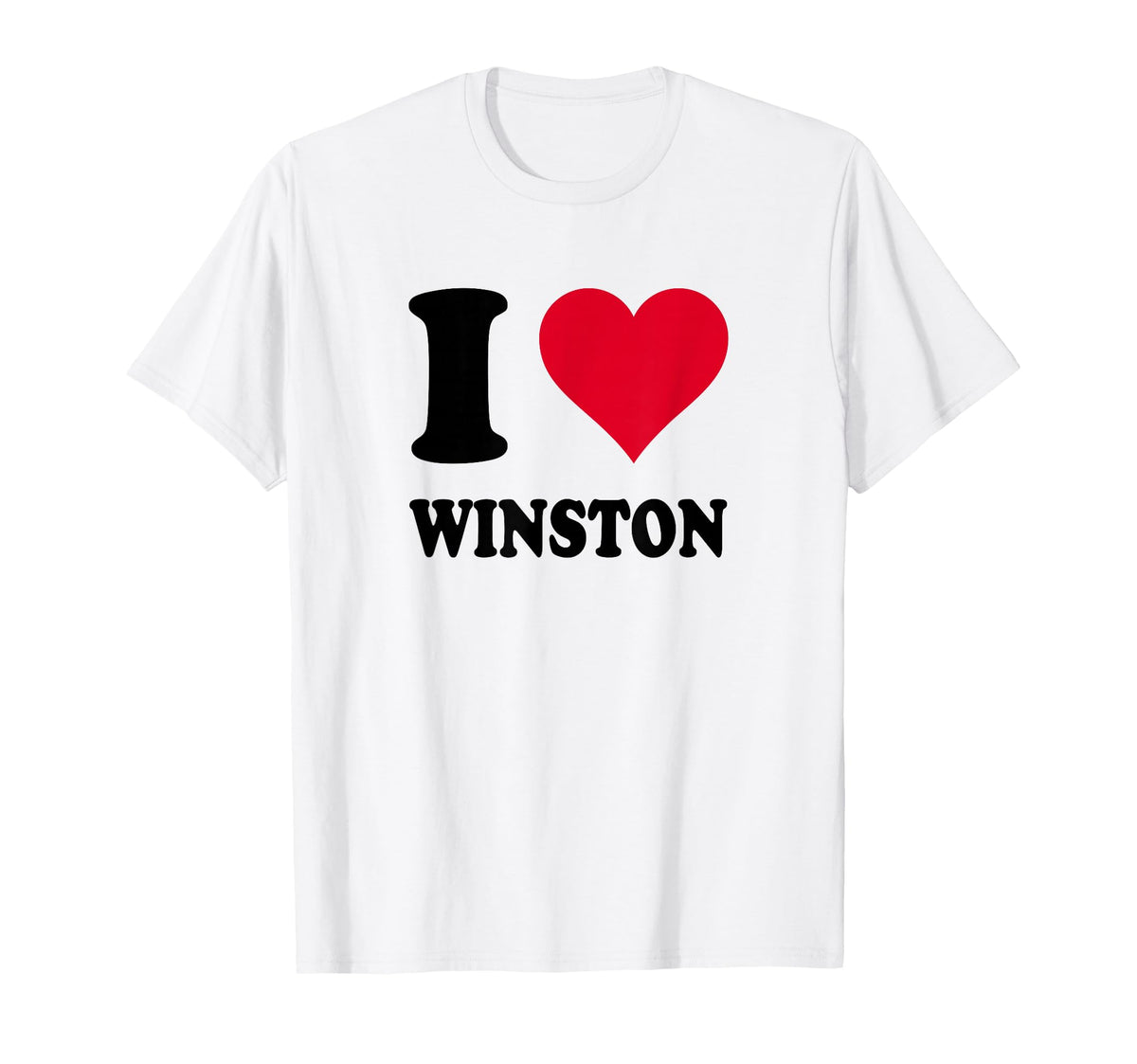 I Love Winston T-Shirt by Love Stories I Heart Winston – Black, Model T41A48EQKGH