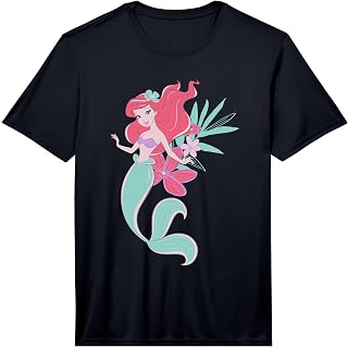 Disney The Little Mermaid Tropical Kawaii Ariel Floral Performance T-Shirt