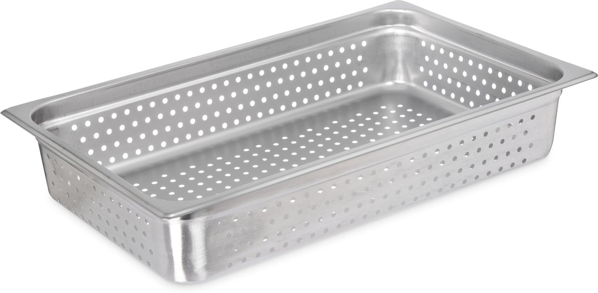 FoodService Products Durapan Full Size Stainless Steel Perforated Steam Pan for Catering by Carlisle – Full-Size, 400.0 ounces, Stainless Steel, Silver, Model 607004P