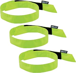 Ergodyne Chill Its 6705 Cooling Bandana, Evaporative Polymer Crystals for Cooling Relief, Quick and Secure Fit, 3-Pack