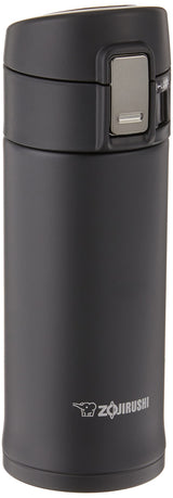 0.36-Liter Stainless Steel Travel Mug by Zojirushi – 12 Ounces, Stainless Steel, Black, Model SM-KHE48BA