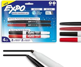 EXPO 4ct Asst Dry Erase Marker (Red/Black)