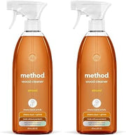 Method Daily Wood Cleaner, Plant-Based Formula that Cleans Shelves, Tables, and Other Wooden Surfaces While Removing Dust & Grime, Almond Scent, 828 ml Spray Bottles, Packaging May Vary (Pack of 2)