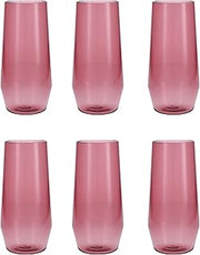 Fortessa Sole Outdoor Shatter Resistant BPA Free Premium Copolyester Plastic Drinkware 6 Pack, Rose Red, Iced Tea Glass