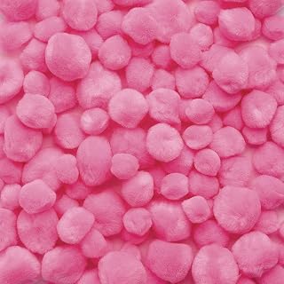 Colorations Pink Acrylic Pom Poms, Set of 100, 3 Sizes, Ages 3+, PreK+