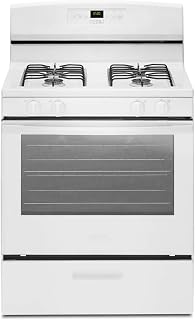 AMANA White Freestanding Gas Range with 5.1 Cu. Ft. & Bake Assist Temps