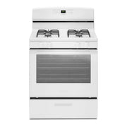 White Freestanding Gas Range with 5.1 Cu. Ft. & Bake Assist Temps by AMANA – 5.1 cubic_feet, Steel (porcelain‑coated)., Model AGR6303MMW