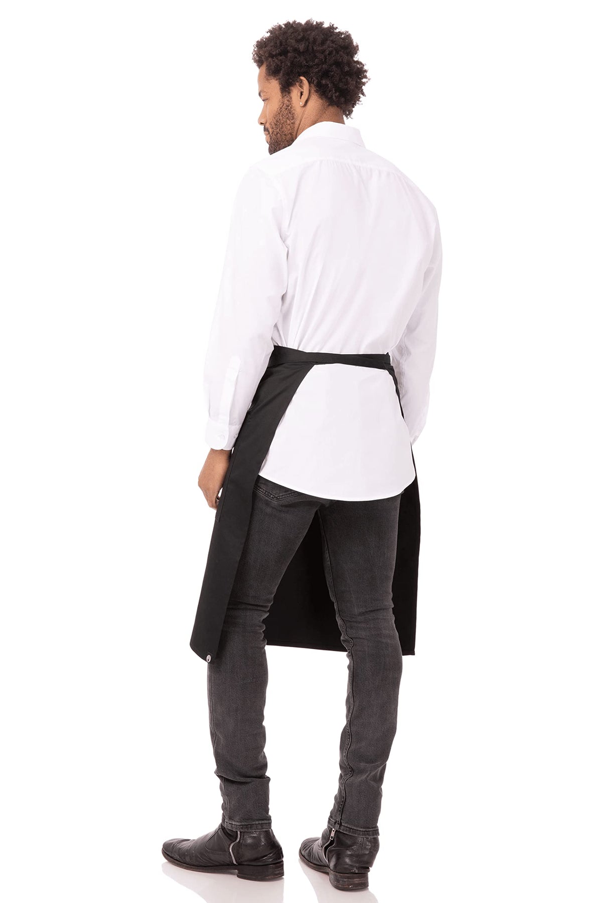 Unisex Reversible Server Apron by Chef Works – One Size, Polycotton, Black, Model REVF24