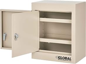Global Industrial Small Narcotics Cabinet, Double Door/Double Lock, Beige