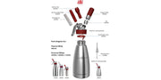 iSi North America Six - 1/2 Pint / Red / Gourmet Whipper Cream Chargers & Whippers