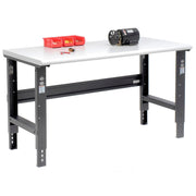 Adjustable Height Workbench C-Channel Leg by Global Industrial – 30"L x 72"W x 3"H, Steel, Black, Model 183991BK