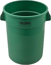 Global Industrial Commercial Round Trash Can, 32 Gallon Capacity, Green