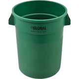 Commercial Round Trash Can by Global Industrial – 32 Gallon, 32.0 gallons, Polyethylene Resin, Green, Model XDW-32GN