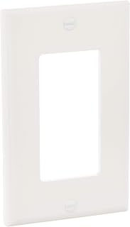 Leviton 1-Gang Decora/GFCI Device Wallplate, Standard Size, Thermoplastic Nylon, Device Mount, 122-80401-NW, White
