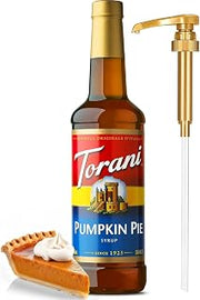 Jimoco® Syrup Pump Dispenser + Torani® Pumpkin pie Syrup, 25.4 oz - Coffee Syrup Pump & Flavoring Bundle