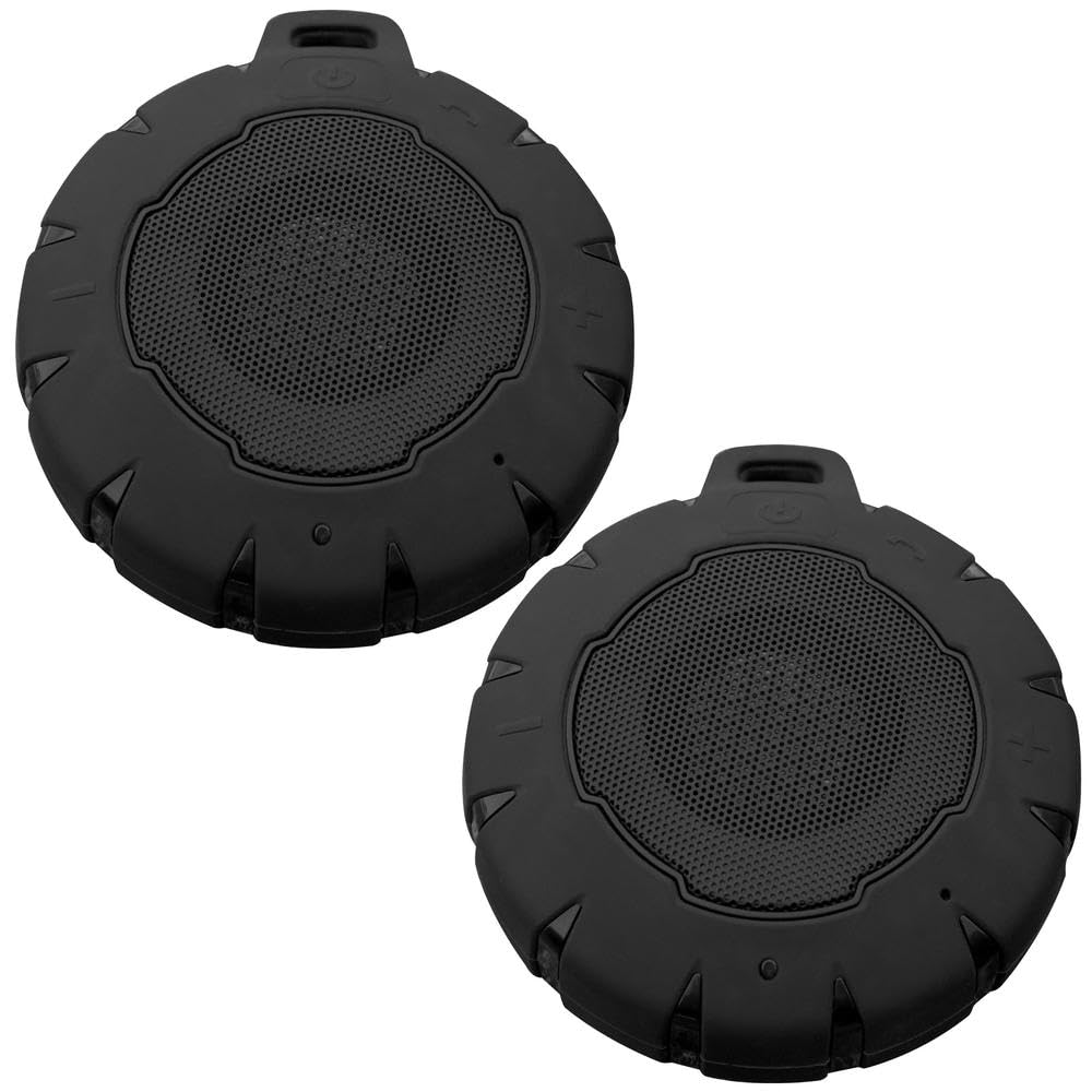 : Pocket Size Wireless Bluetooth Water Resistant Speaker 2 Pack by Buffalo Tools – Black, Model SPEAKERX7SET