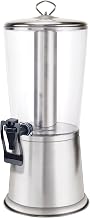 Winco 2 1/4 Gallon Silver Plastic Beverage Dispenser, Stand and Ice Core