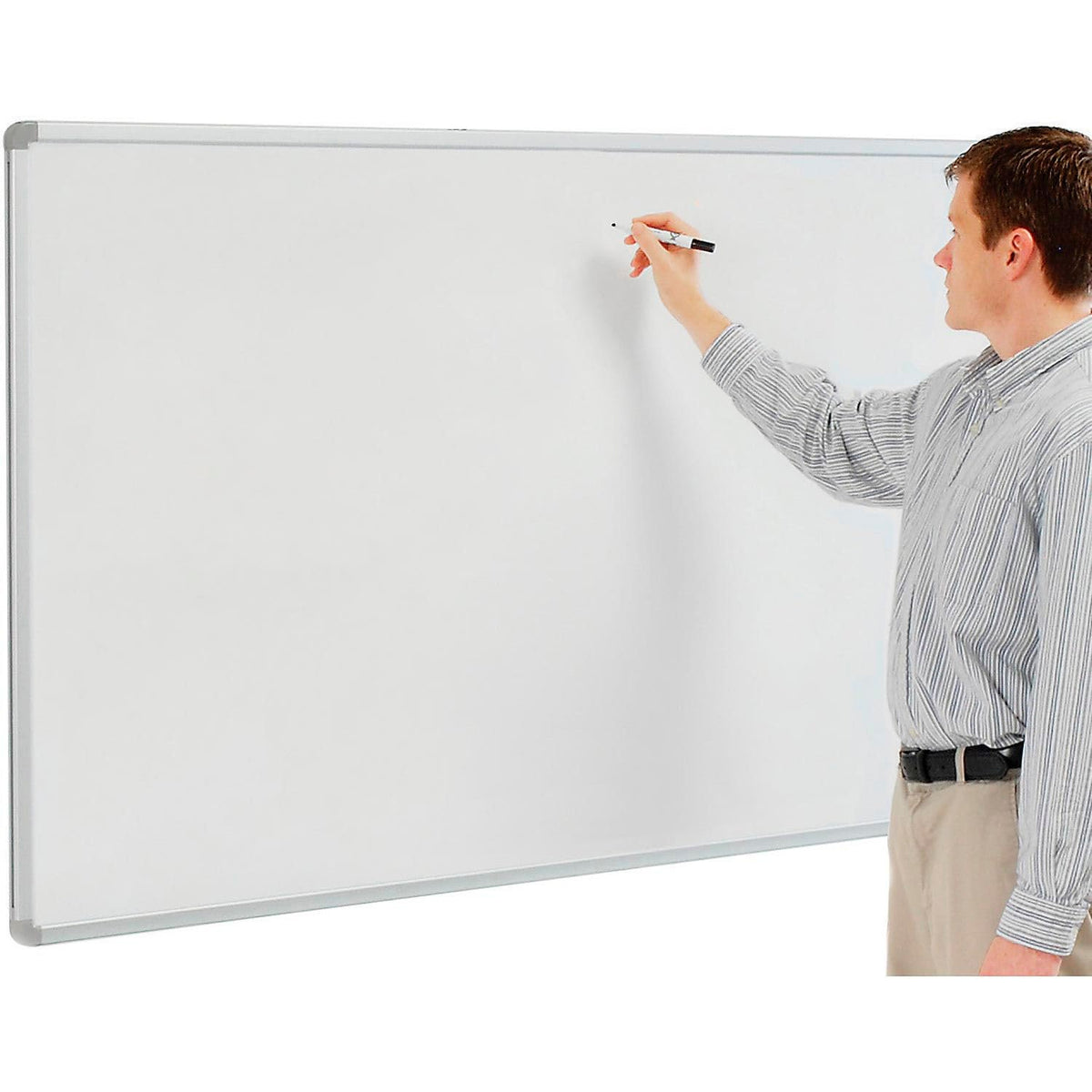 96" W x 48" H Magnetic Whiteboard by Global Industrial – 96"W x 48"H, Alloy Steel, White, Model B880013PK