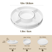 Malacasa Porcelain Divided Serving Platter, 6 Sections, White