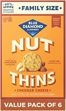 Blue Diamond Almonds Nut-Thins Gluten Free Cracker Crisps, Cheddar Cheese, Family Size, 7.7 oz (Pack of 6)