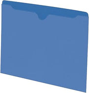 SMEAD File Jacket, Reinforced Straight-Cut Tab, Flat-No Expansion, Letter Size, Blue, 100 per Box (75502)