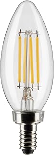 Satco S21822 4W B11 LED Filament Lamp, Dimmable, 5000K Natural Light, 350 Lumens, Clear, Candelabra Base, 120V, Wet Location, Rated for Enclosed Fixtures, 2 Bulbs per Card (24 Pack) [48 Bulbs Total]