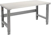 Adjustable Height Workbench C-Channel Leg by Global Industrial – 30"L x 72"W x 4"H, Steel, Plastic Laminate, Gray, Model 183991