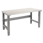 Adjustable Height Workbench C-Channel Leg by Global Industrial – 30"L x 72"W x 4"H, Steel, Plastic Laminate, Gray, Model 183991