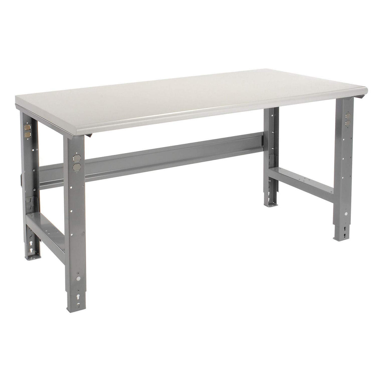 Adjustable Height Workbench C-Channel Leg by Global Industrial – 30"L x 72"W x 4"H, Steel, Plastic Laminate, Gray, Model 183991