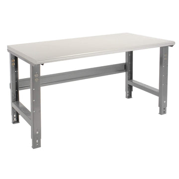 Adjustable Height Workbench C-Channel Leg by Global Industrial – 30"L x 72"W x 4"H, Steel, Plastic Laminate, Gray, Model 183991