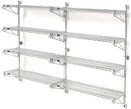 Nexel Poly-Green Wall Mount Wire Shelving, 60"W x 18"D x 63"H 4-Shelf Add-On