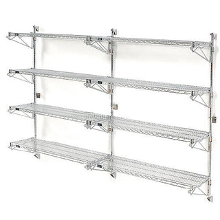 Poly-Green Wall Mount Wire Shelving by Nexel – 4 shelf, Steel, Green