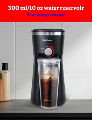Coffee Maker for Iced & Hot Brew by Betty Crocker – 1- Cup, 10.0 ounces, Black, Model BC-4869B