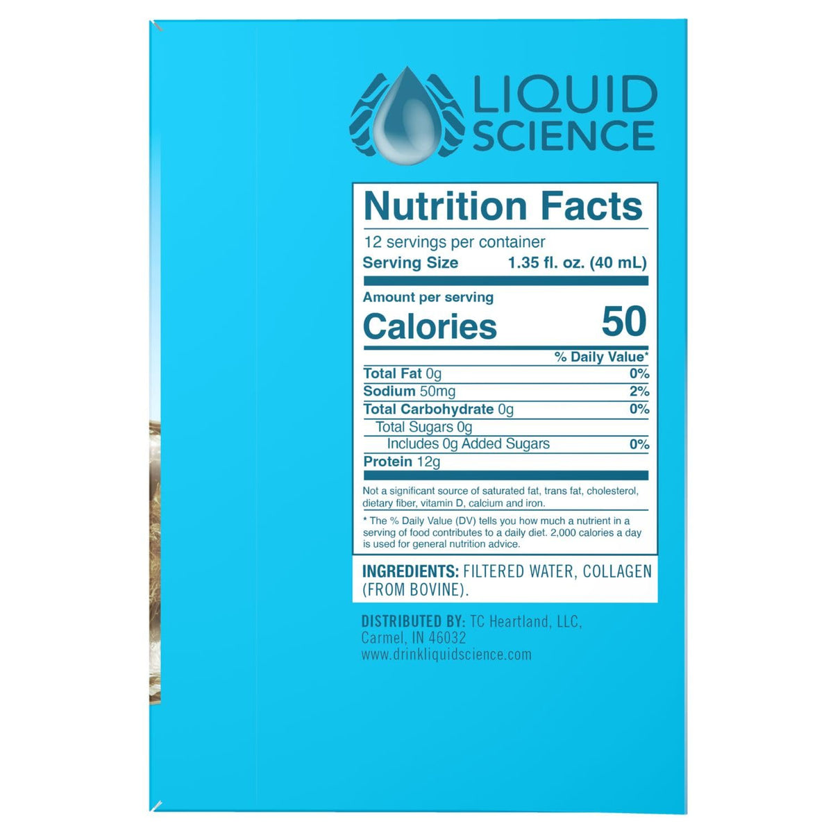 Liquid Science Unflavored Collagen Protein Pods by Java House – 12 Count (Pack of 1), Light Blue