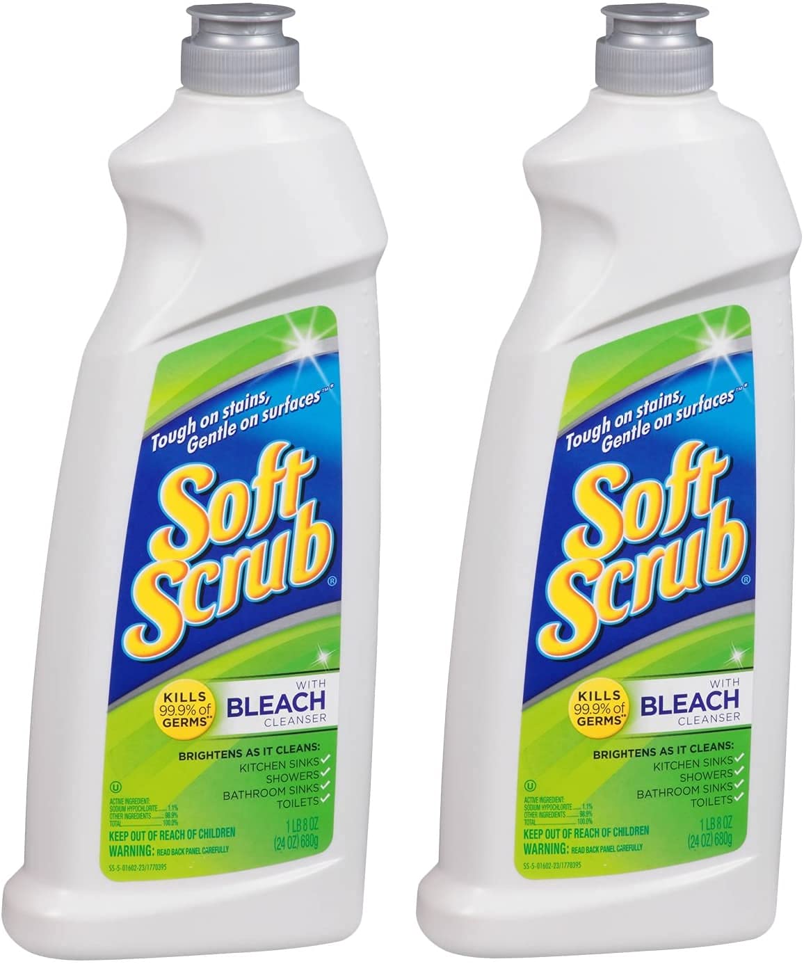 Cleanser with Bleach by Soft Scrub – 24 Ounce (Pack of 2), Pack of 2, Model 1602