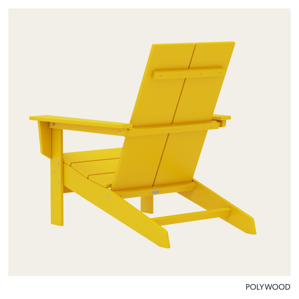 Contemporary Modern Oversized Adirondack Chair in Lemon by Polywood – Plastic, Lemon, Model AD7022LE