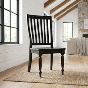 Rubberwood Solid Wood Side Chair with Slat Back by Starlight Canyon Home – Solid + Manufactured Wood, Black