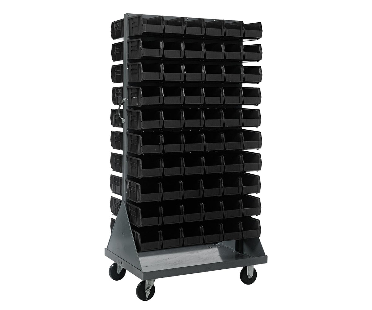 QUANTUM STORAGE SYSTEMS Black / 10-7/8" x 5-1/2" x 5" & 14-3/4" x 8-1/4" x 7" (Bin Size) / 1 Standing Shelf Units