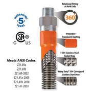 BK Resources Commercial Gas Hose Connector Kit # – Orange, Model BKG-GHC-10060-SCK3