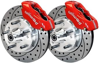 WILWOOD 140-11007-DR FDL Front Kit,11.00", Drilled, Red 70-78 Camaro Disc Spindle