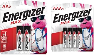 Energizer MAX Alkaline Batteries, 2 Batteries/Pack 2 Batteries/AA Battery,Multi, 2 Count & AAA Batteries, Max Triple A Alkaline, 4 Count