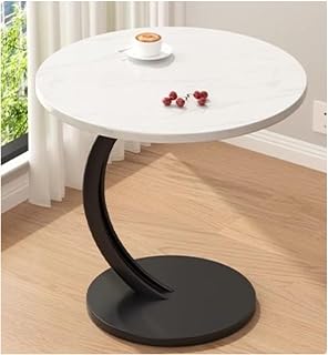 End Table Small Side Tables Mesa Auxiliar Side Table Living Room Round Bedside Table Easy to Assemble Compact Lightweight Takes up Little Space and Saves Space(White)