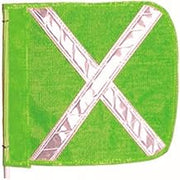 Checkers Heavy Duty Replacement 12" Green with White X Warning Whip Safety