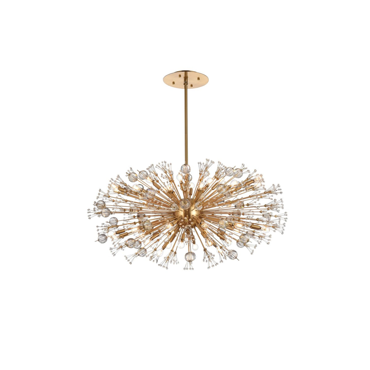 Vera 38 Light Pendant by Lighting Design – Metal, Clear, Model 2550D48SG