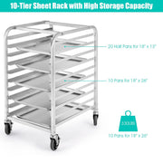 10 Tier Bun Pan Rack by ReunionG – 10 Tiers, Aluminum, Silver, Model KC44420