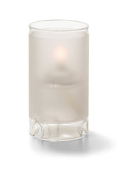 Miniature Satin Crystal Glass Cylinder Lamp by Hollowick – Glass, Model 48017F
