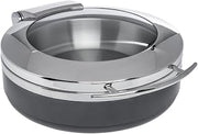 HUBERT Induction Chafer 4 1/5 Qt Round Stainless and Black