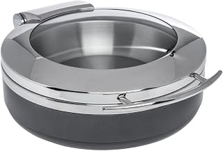 HUBERT Induction Chafer 4 1/5 Qt Round Stainless and Black