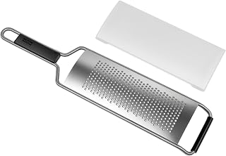 Kuhn Rikon Essential Fine Grater – Ultra-Sharp Stainless Steel Blade for Cheese, Citrus Zest, Vegetables & Spices – Non-Slip Base, Dishwasher Safe